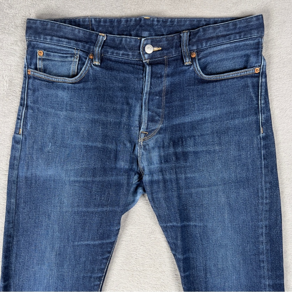Buck Mason Maverick Slim Jeans Men's 34x28 Double Dipped Denim Medium Wash - Picture 2 of 12